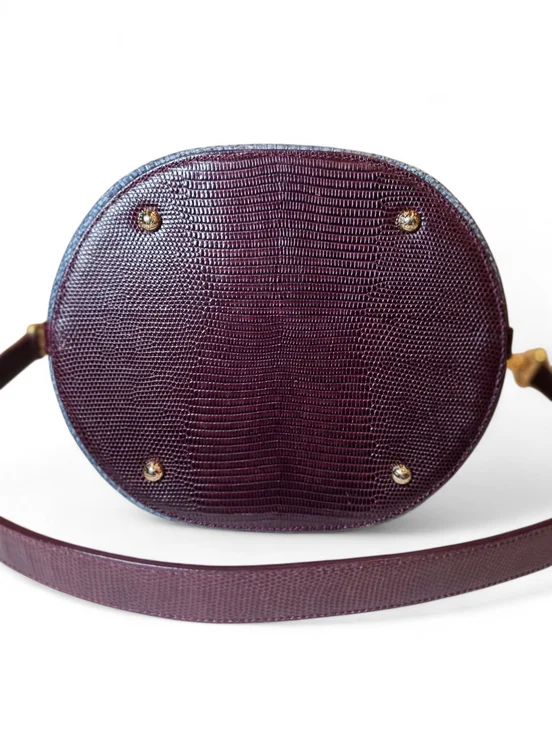 Dolce And Gabbana Lizard Straw Shoulder Bag Structured Raffia Basket Purse - Picture 5 of 11